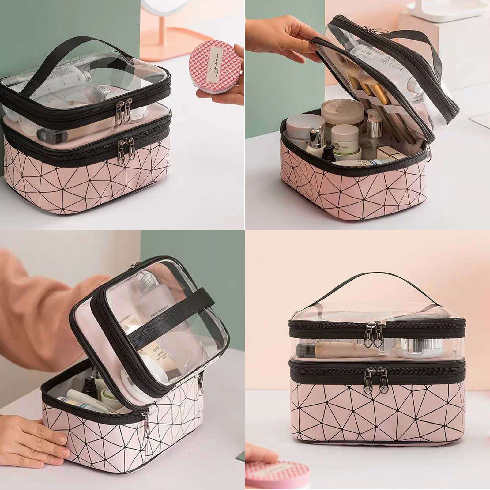 trousse de toilette 180g Courroie de transport double couche visible imperméable  élastique et renforcée trousse de toilette voyage