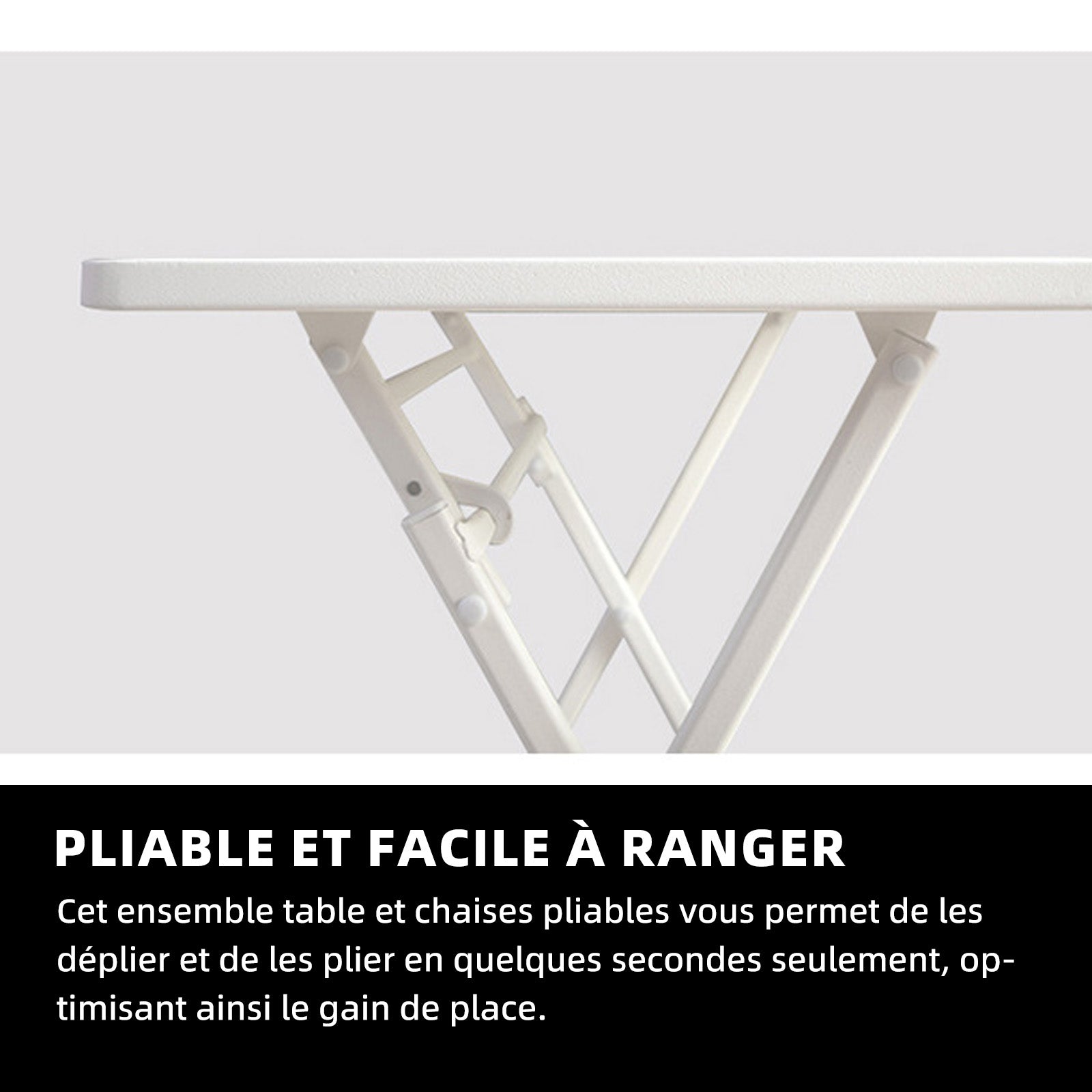 Salon de jardin 3 pièces avec table et 2 chaises pliantes ensemble table pliable table de jardin mobilier d'extérieur bistro set