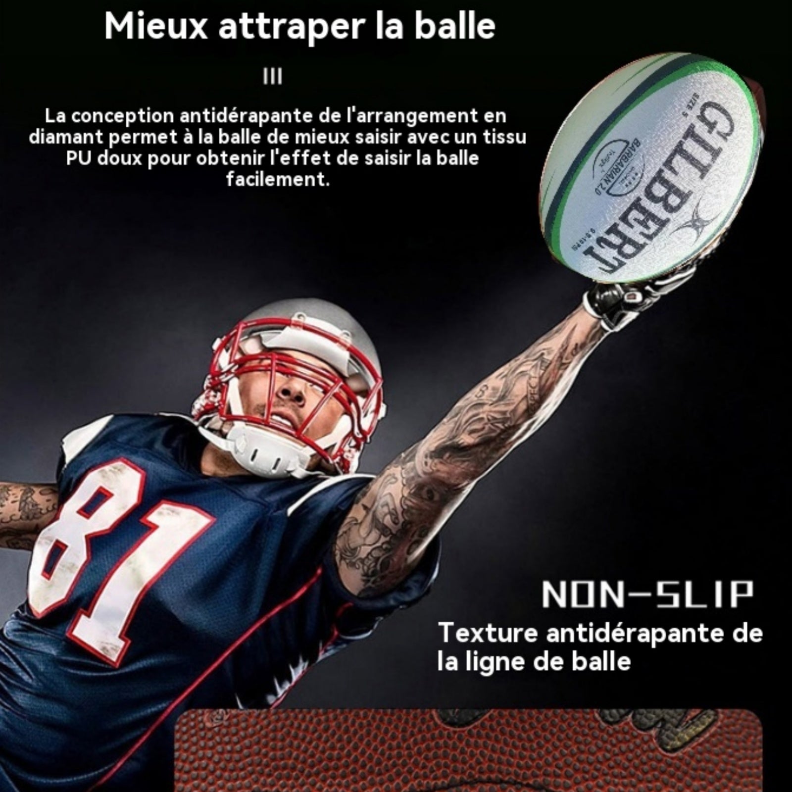 Ballon de rugby 5 convient aux adultes aux enfants aux jeunes qui s'entraînent pour les matchs antidérapant et résistant à l'usure