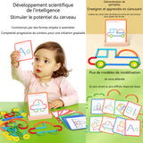 Jouet montessori 23x16,8cm jouet puzzle créatif composé de bâtons et d'anneaux jouets pour enfants favorisant développement cognitif