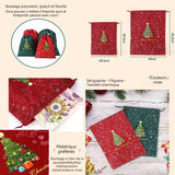 Ornements lot de 4 sac cadeau de noël 29,5x39,5cm 40x54,5cm styles rouge et vert sacs d'emballage de cadeaux de noël sac de bonbons