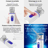 Atomiseur 3,7 x 3 x 10,6 cm Deux modes de chargement USB Petit et portable Mode basse fréquence Fonctionnement à un bouton Bleu