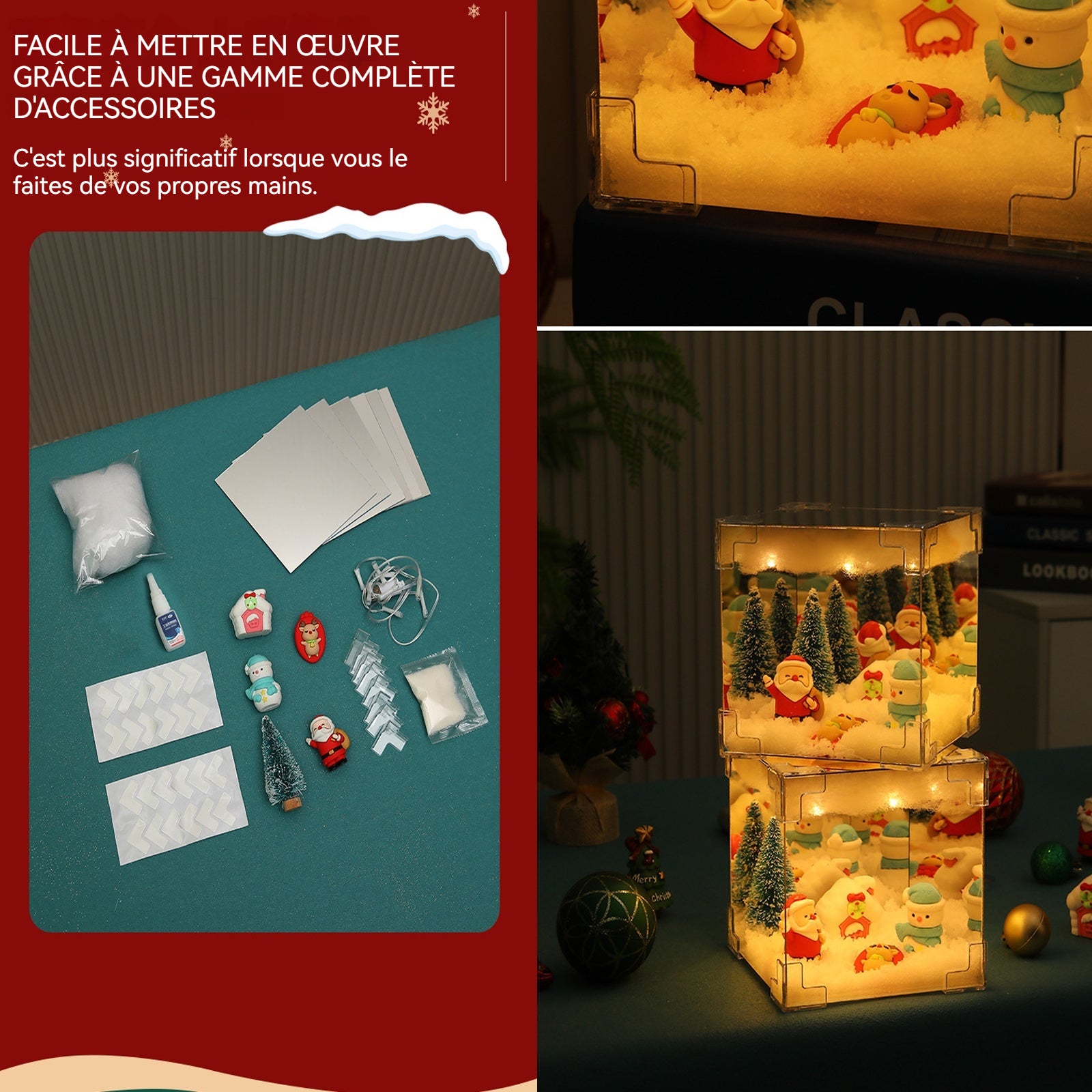 Ornements 12x12cm veilleuse Rubik's cube contient divers accessoires peut être bricolé par vous-même cadeau de noël veilleuse chaude