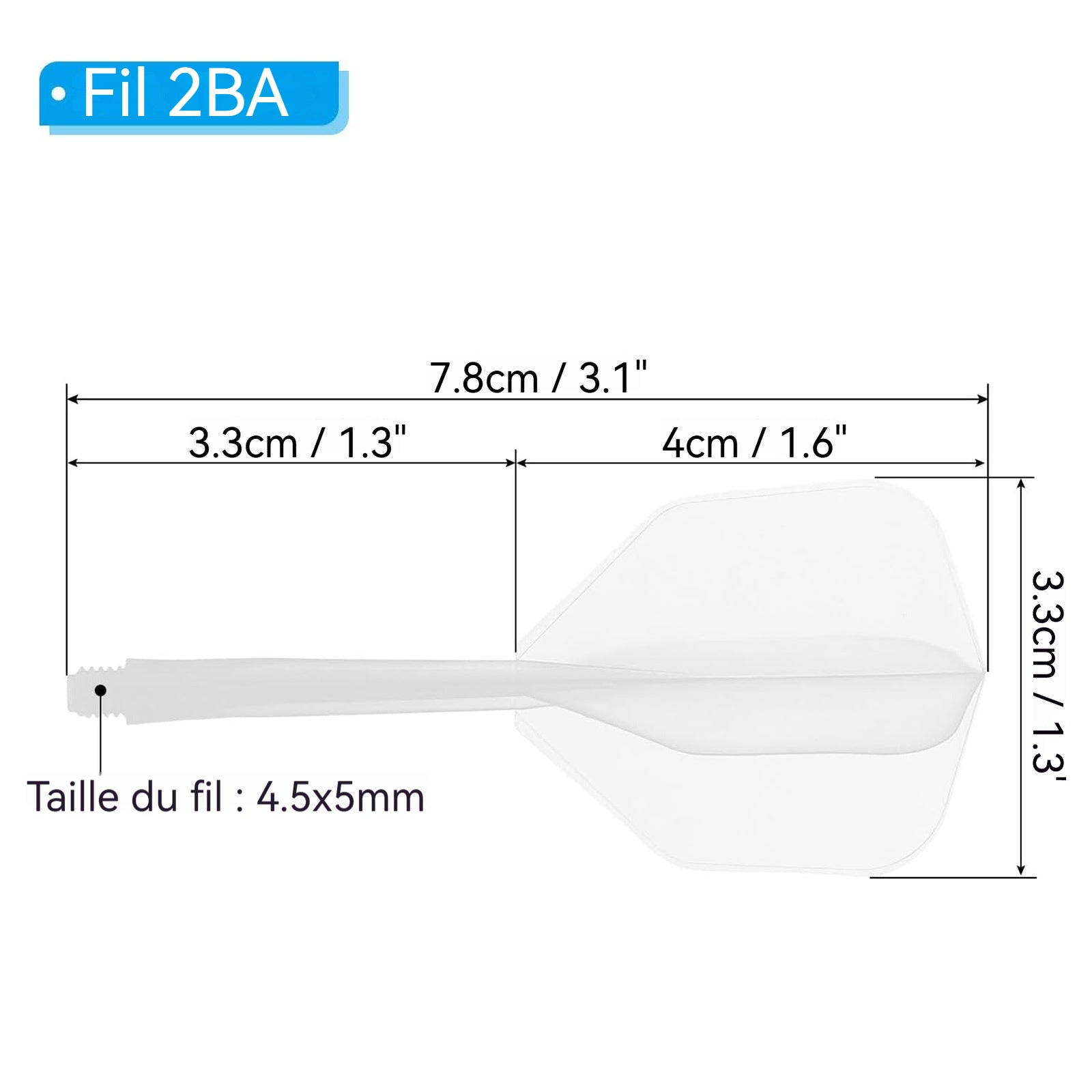 Fléchettes 8 cm Filetage universel 2BA Matière plastique 10pcs Manche flexible Conception durable Vol précis Queue de fléchette