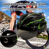 asque de vélo 56-62cm casque d'équitation casque de vélo réglable léger casque de vélo léger homme et femme casque velo noir vert