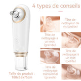 Aspirateur Point Noir Avec 3 modes Avec 4 embouts d'aspiration Nettoyage des pores du visage Forte aspiration Nettoyage visuel