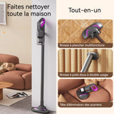 Aspirateur vertical sans fil 120w 2000 mah 10 kpa 260 ml 3ème vitesse longue durée de vie de la batterie léger et facile à tenir