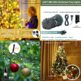 Lumières LED pour arbres de Noël blanc chaud 2m 8 modes d'éclairage pour les guirlandes lumineuses décoration de l'arbre de Noël