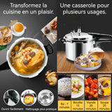 autocuiseur 20x21,5 cm 5L Le pot a une profondeur de 15 cm Large gamme d'utilisations grande capacité, multifonctionnel argent