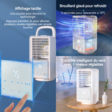 Ventilateur de bureau 13x13,5x22,5cm avec lumières LED/fonction de pulvérisation/affichage numérique mini refroidisseur d'Air
