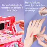 Maquillage enfant fille 19,5x11,5x15,5cm trousse de maquillage princesse colorée coffret maquillage enfant cadeaux pour enfants