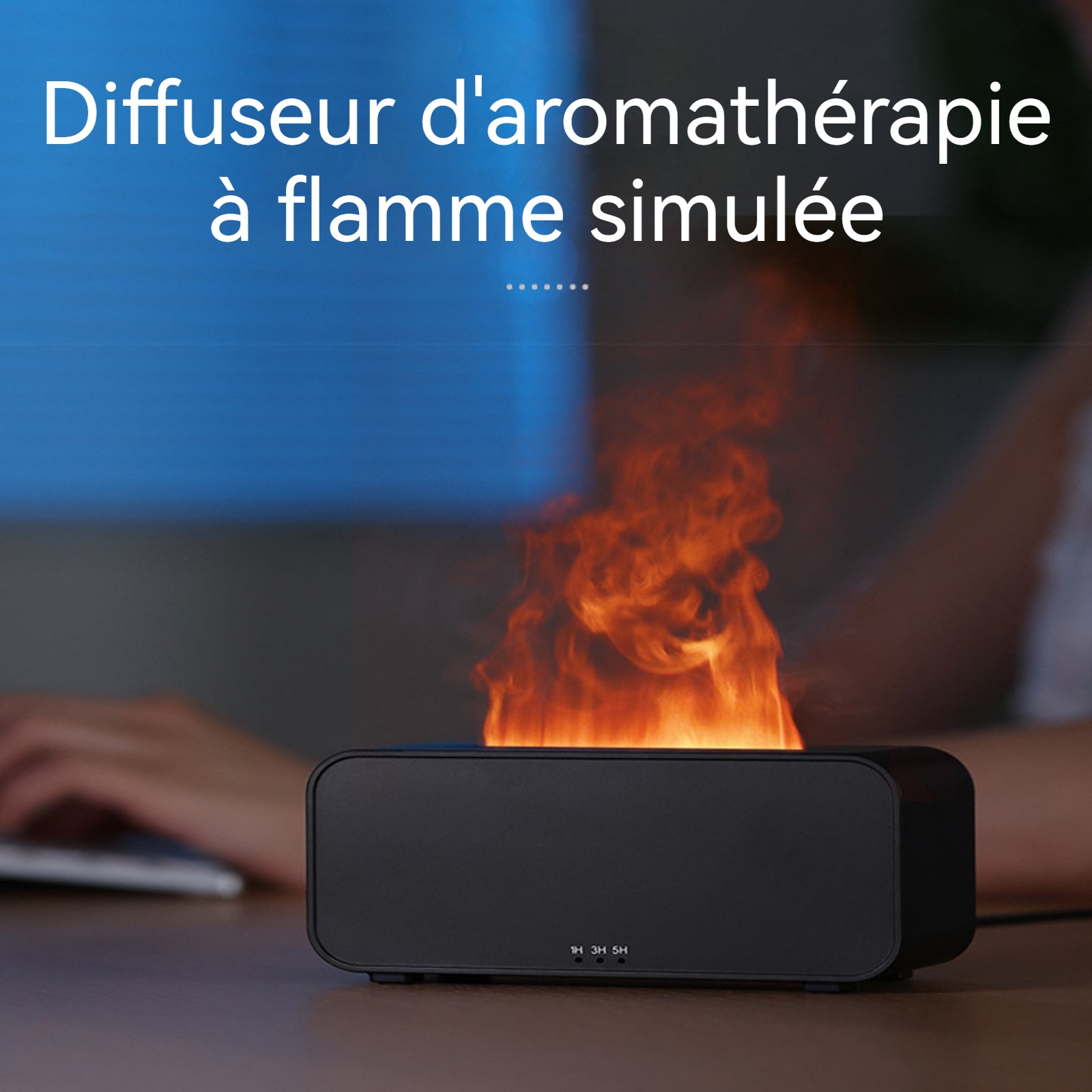 Humidificateur à flamme 250ml veilleuse avec télécommande lumières RVB colorées diffuseur d'arôme diffuseur d'huil maison cadeau