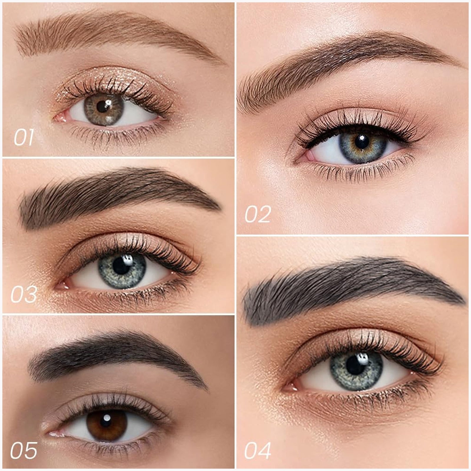rayon à sourcils à quatre pointes 5 g 11,5x2cm 5 couleurs Facile à appliquer Résistant à l'eau et aux bavures Couleur longue tenue