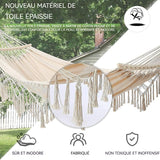 Hamac 200x150cm hamac à pompons balançoire de camping pliante en toile tissée pour l'extérieur peut accueillir deux personnes