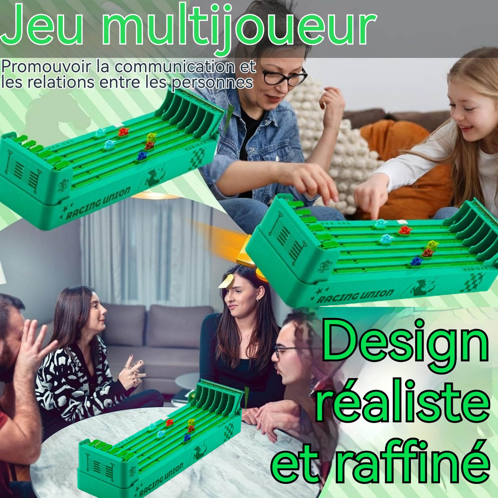 Jouets pour enfants 34x10x8CM Matériaux ABS électrique Cadeau idéal pour les réunions de famille Jouets de courses hippiques
