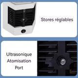 Ventilateur 17 cm Deux modes Humidification par brumisation Double bac à glaçons pour le refroidissement Ventilateur brumisateur