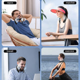 Ventilateur de cou sans fil 4000mah noir 4800rpm-7300rpm 3 vitesses réglables avec affichage numérique réglable éventail de cou