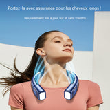 Ventilateur de cou portable multifonctionnel silencieux portatif USB mini ventilateur électrique sans pales longue durée bleu