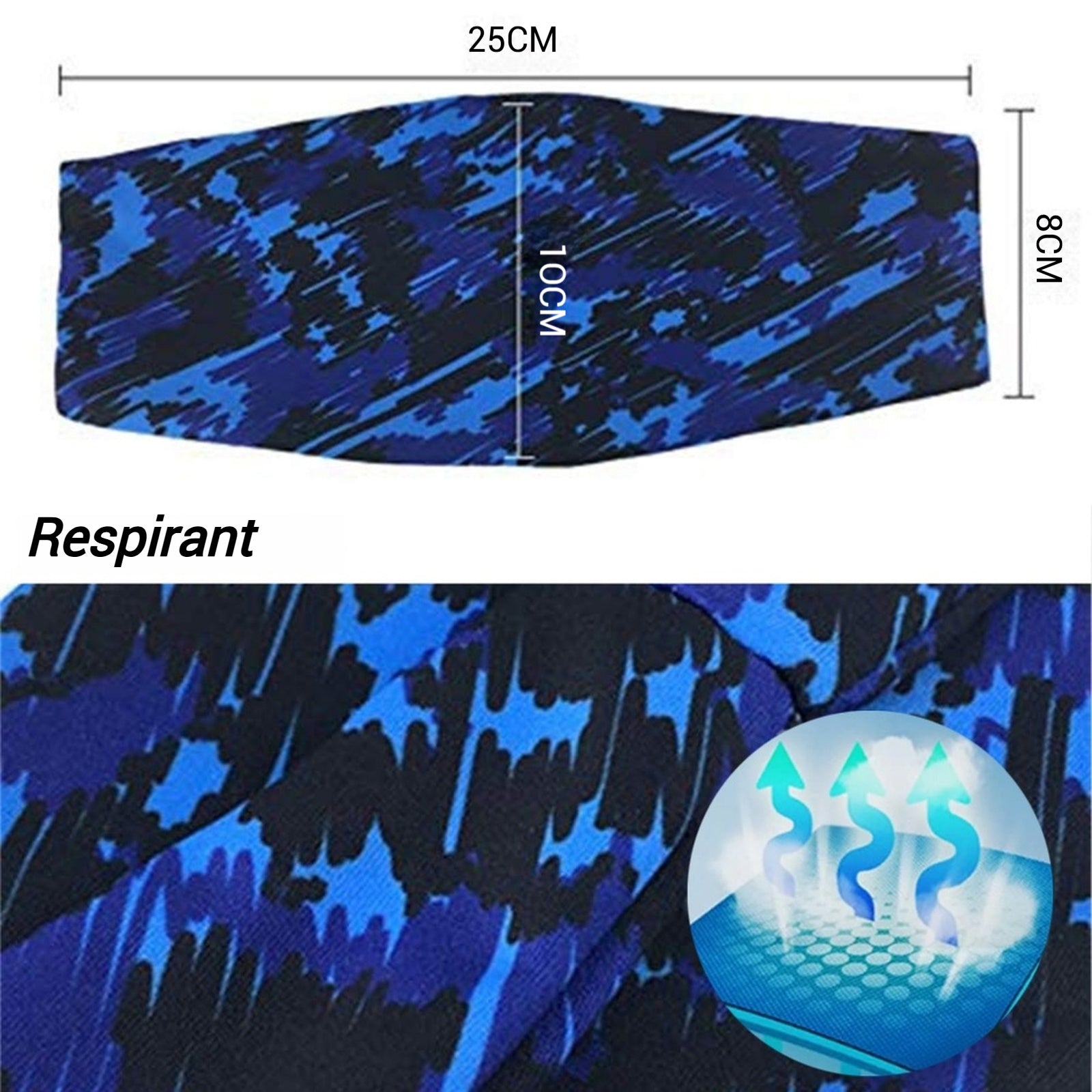Bandeau de sport 50cm anti-transpiration réglable pour hommes et femmes bandeaux de transpiration bandeaux de sport bandeau de sport