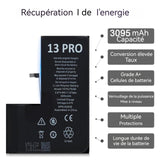 Batterie pour iPhone 13 Pro 3095 mAh Batterie de Remplacement Polymère Li-ION avec Kit d'Outils de Remplacement et Instructions
