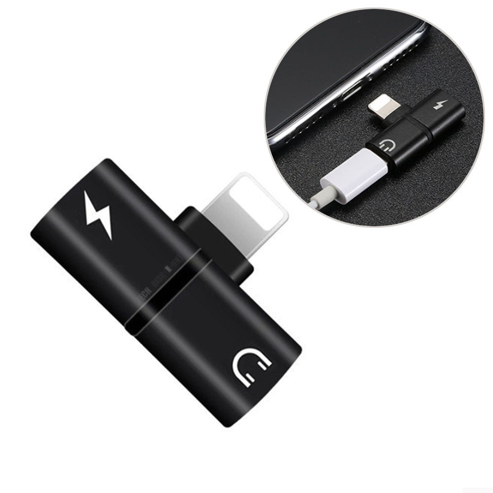 Adaptateur audio  2 en 1   Adaptateur sans fil   Deux ports Lightning   Chargement rapide en toute sécurité Prêt à l'emploi