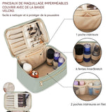 trousse de maquillage en cuir PU Grande capacité Étanche Avec poignée Portable sac de makeup sac rangement travel toiletry bag