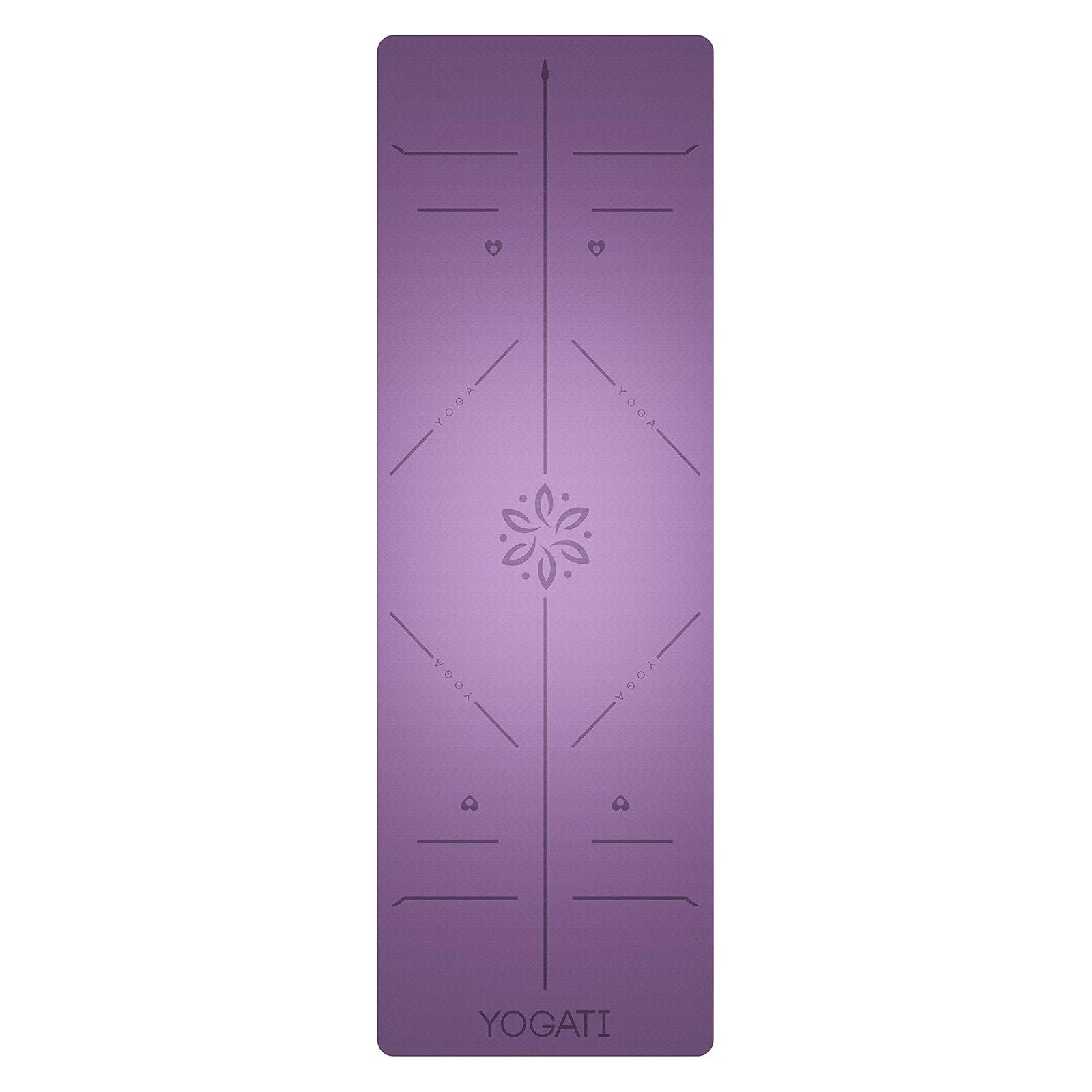 Tapis de yoga d'exercice grand 183x61cm en tpe antidérapant pliable pour exercice fitness gymnastique avec repères d’alignement