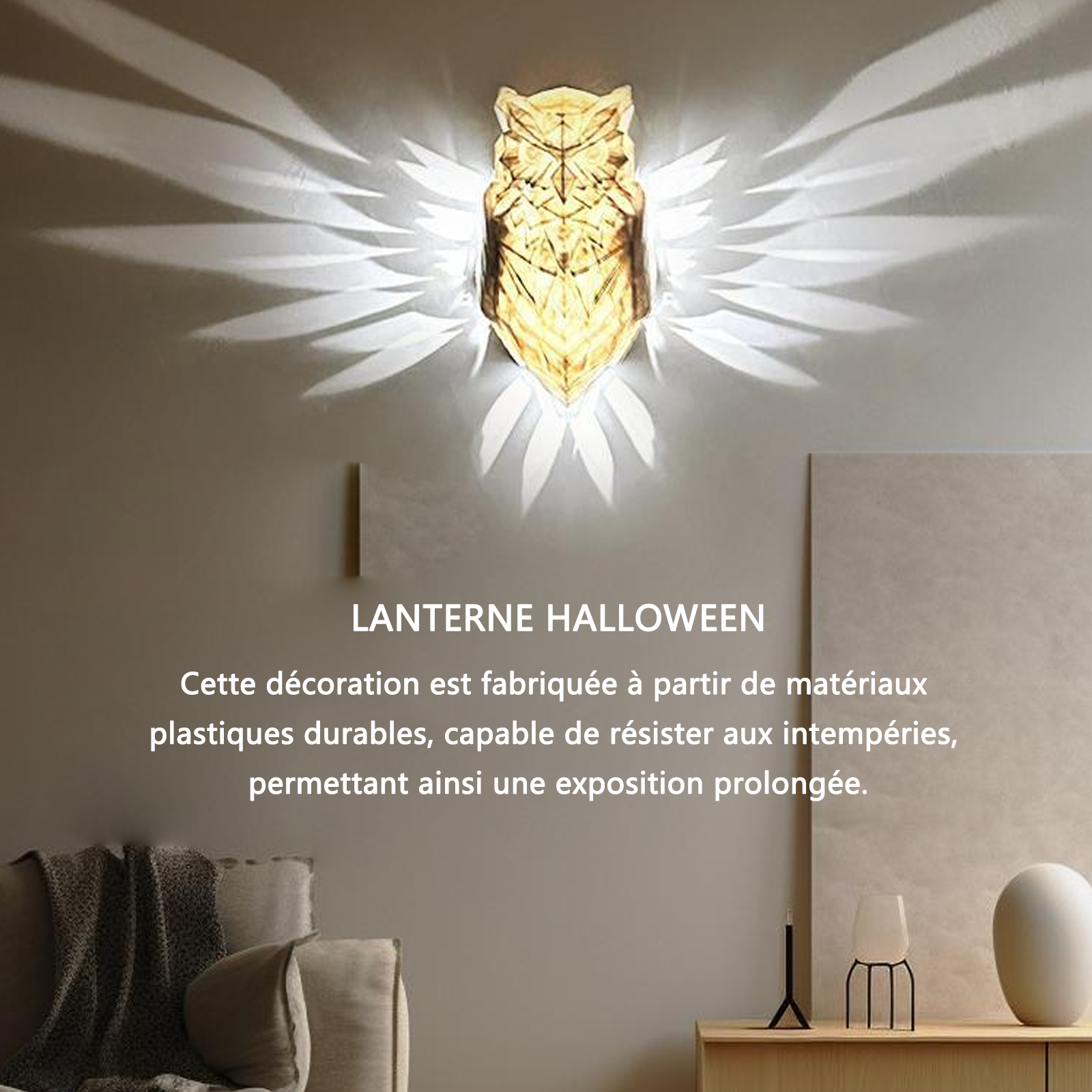 Lanterne Halloween 20,5x12,5x9cm injection moulding owl night lights wall decoration lights party animal decoration lanterne de fete