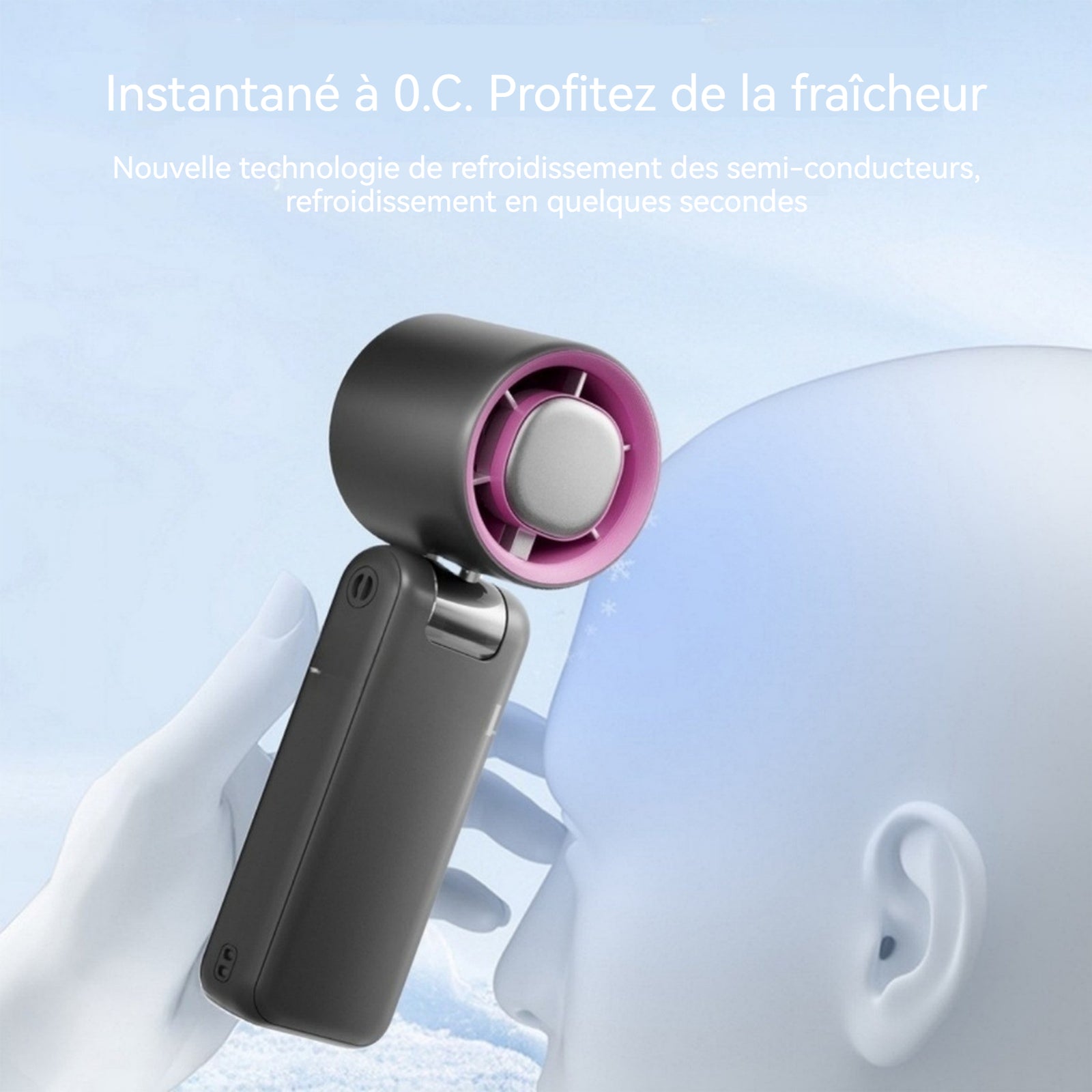 Ventilateur portatif extérieur à grande vitesse de bureau suspendu au cou pliable réfrigération à grande vitesse intérieure noir