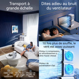 Ventilateur de bureau 4000mah réglage à 6 vitesses rotation automatique à double couche 12x12x30cm ventilateur à affichage numérique