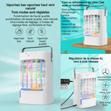 Ventilateur de bureau 2 en 1 19x16x30cm 20W 3 vitesses avec lumières colorées ventilateur de climatisation refroidisseur d'air