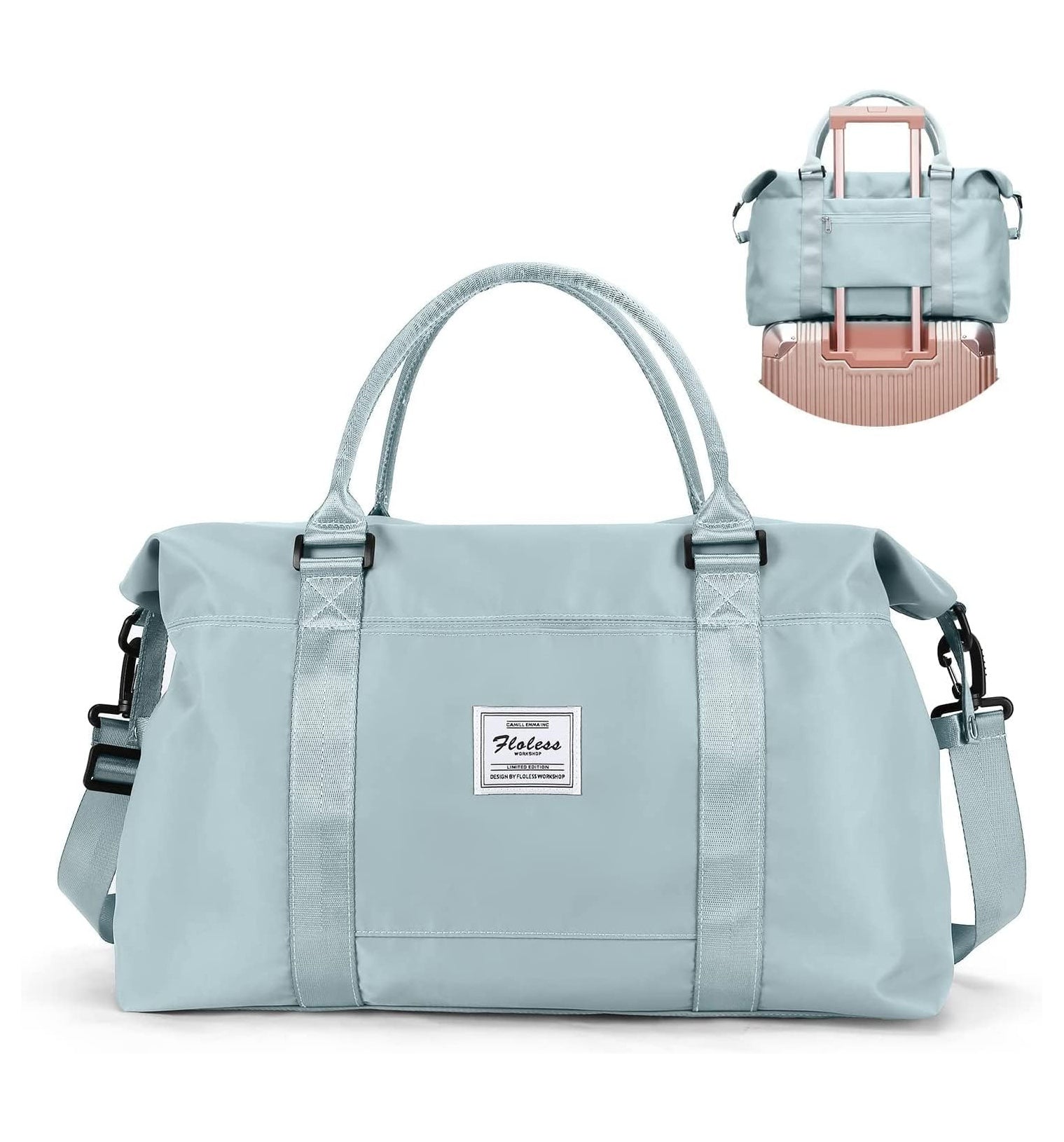 Sac de sport 48x28x17cm tissu oxford vert respirant et imperméable séparation humide et sèche sac de voyage pour femme sac à main