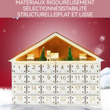 Calendrier de l'avent 24 numéros 41x8x33cm ensemble de scène de village de l'avent de noël bois livré avec des ornements calendrier