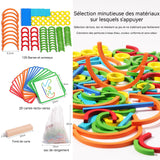 Jouet montessori 23x16,8cm jouet puzzle créatif composé de bâtons et d'anneaux jouets pour enfants favorisant développement cognitif