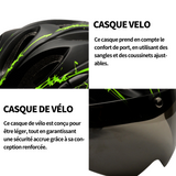 asque de vélo 56-62cm casque d'équitation casque de vélo réglable léger casque de vélo léger homme et femme casque velo noir vert