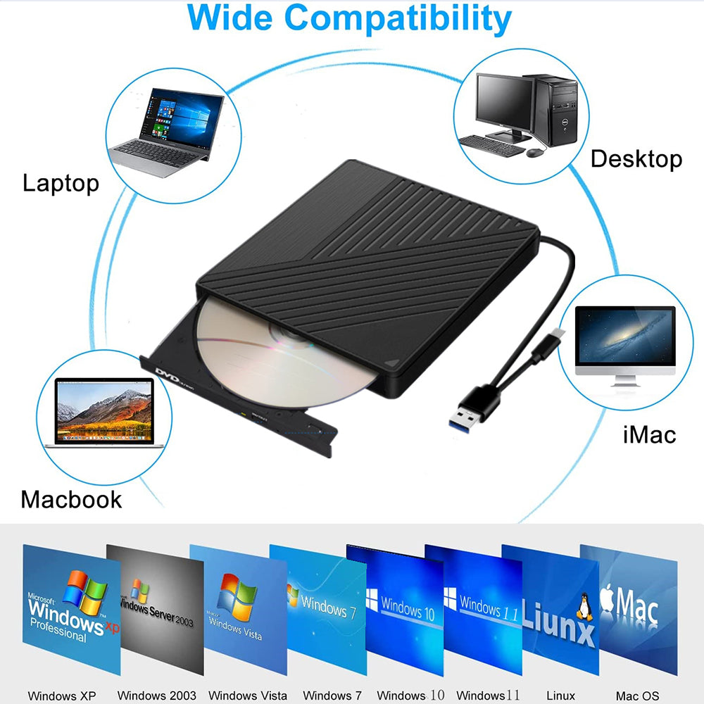 Graveur de DVD lecteur optique multifonction externe ordinateur graveur de DVD lit lecteur optique mobile externe double sergé