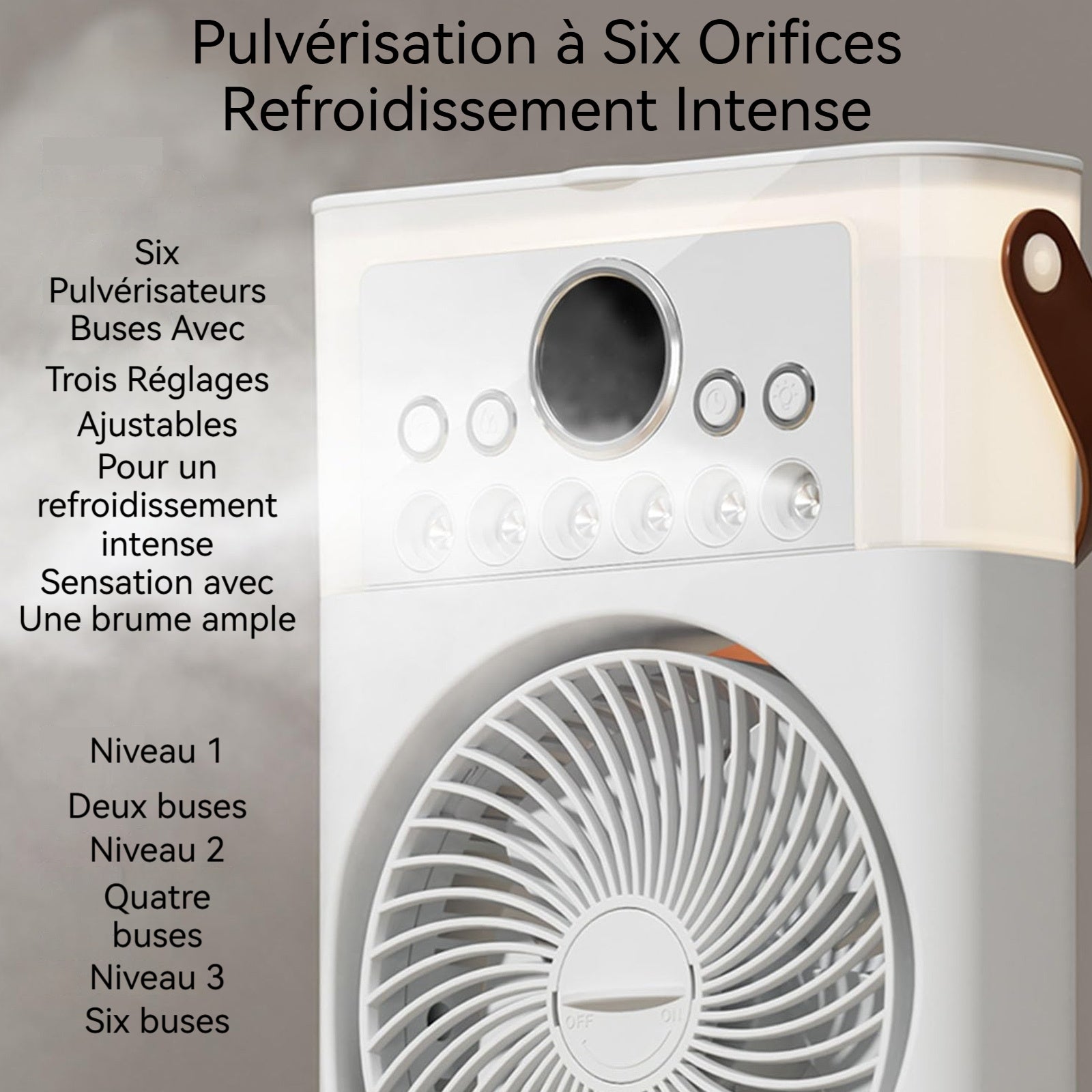 Ventilateur 90 cm 650 ml Prise USB Trois formes Temporisation libre Double ventilateur à 6 trous Ventilateur de pulvérisation