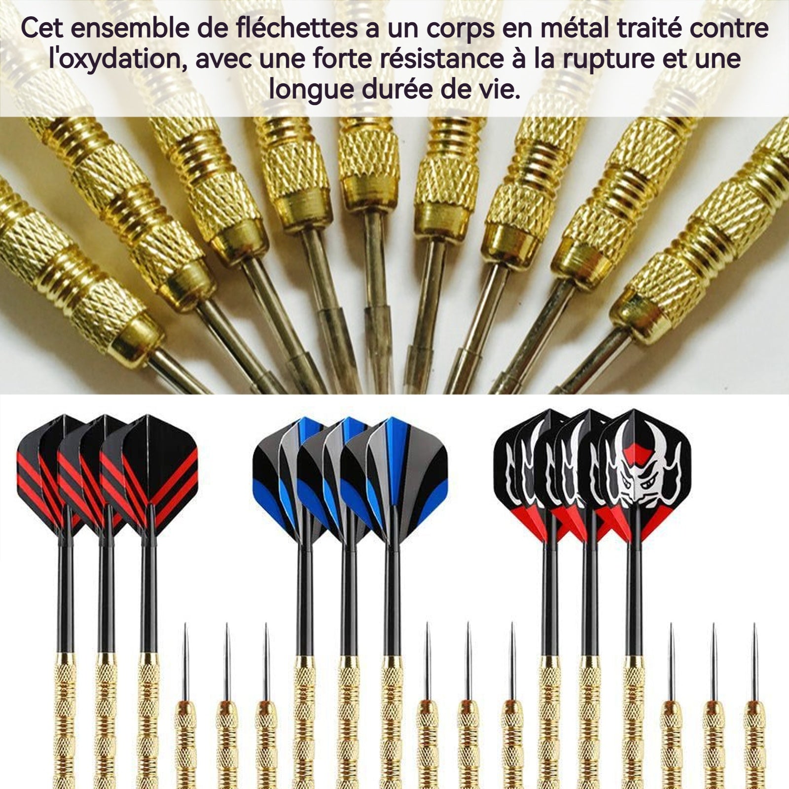 Fléchettes à pointe en acier 18PCS multicolore jeu de fléchettes flechette pointe fléchettes à pointe fléchettes à pointe aiguille