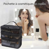 trousse de toilette 165g Grande ouverture Respirant Visible Résistant à l'abrasion Portable Grande capacité sac à cosmétique