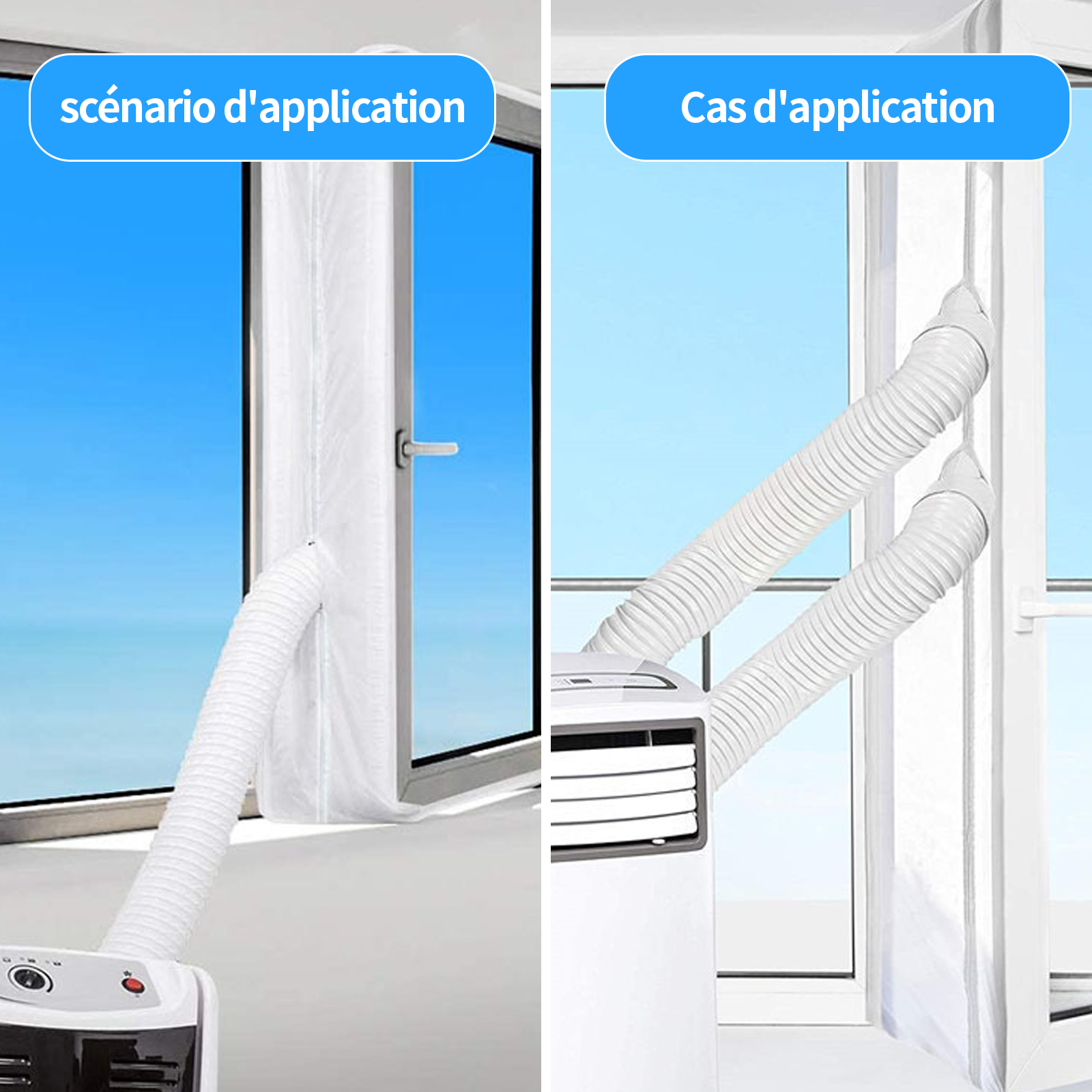 Joint de fenetre climatisation 5 mètres matériau imperméable 210T double ouverture convient au déshumidificateur de climatiseur