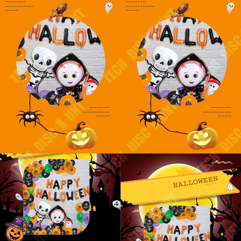 TD® Ballons à thème de fête d'Halloween, décoration de fête de vacances en famille, ensemble de ballons pour Halloween