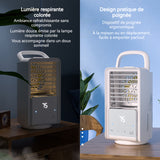 Ventilateur de bureau 13x13,5x22,5cm avec lumières LED/fonction de pulvérisation/affichage numérique mini refroidisseur d'Air
