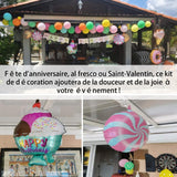 Ballon Soirée sur le thème des bonbons 55 pièces Accessoires inclus Convient à de nombreuses occasions Décoration Anniversaire