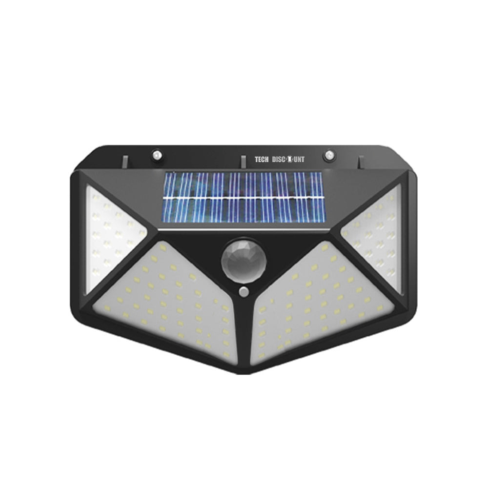 1 pièce 100LED applique murale solaire extérieure capteur de corps humain lumière IP65 étanche extérieure étanche lampadaire cour
