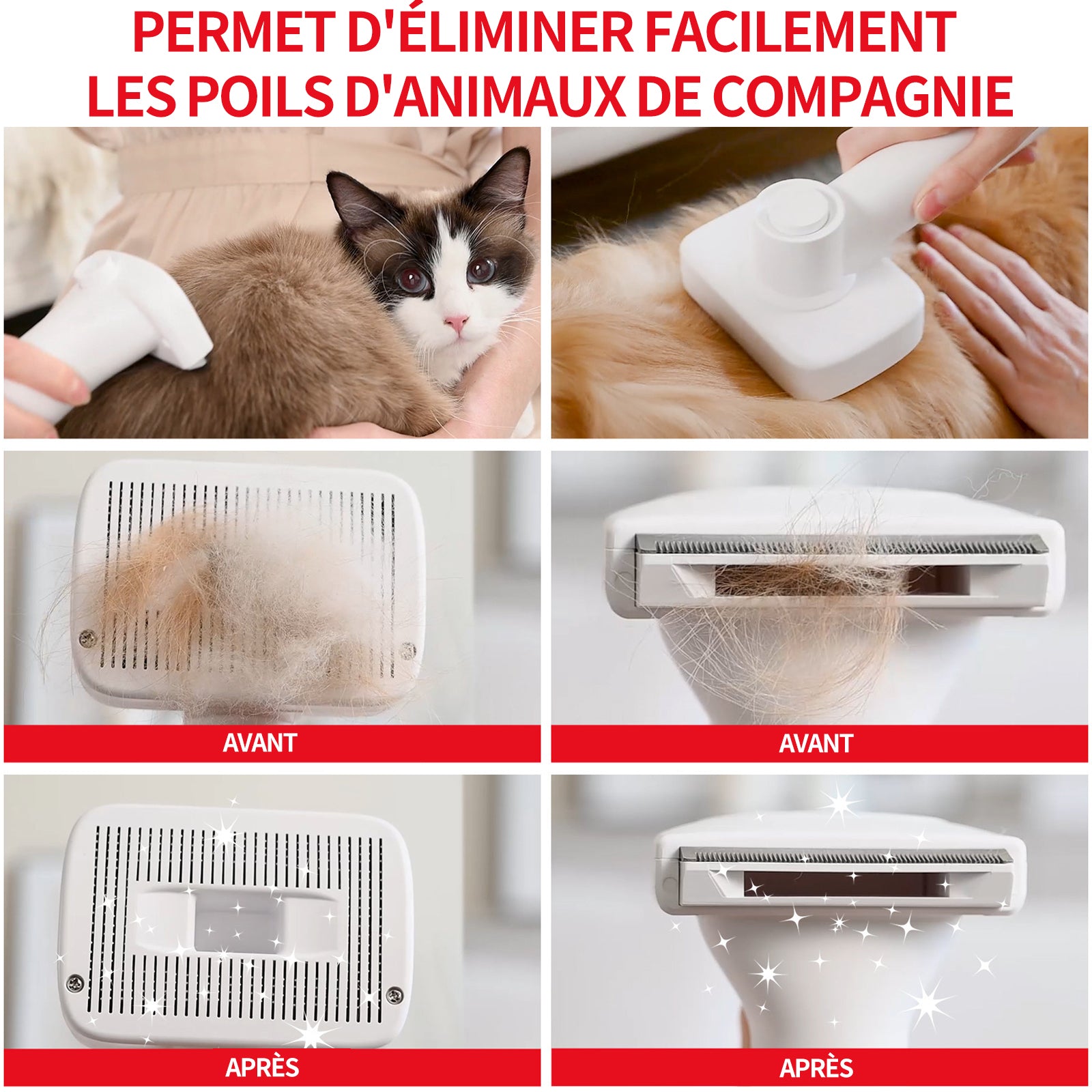 Aspirateur poil de chien 14kPa chat avec divers outils de toilettage 3L silencieuse ultra récipient pour tous les chiens et chats