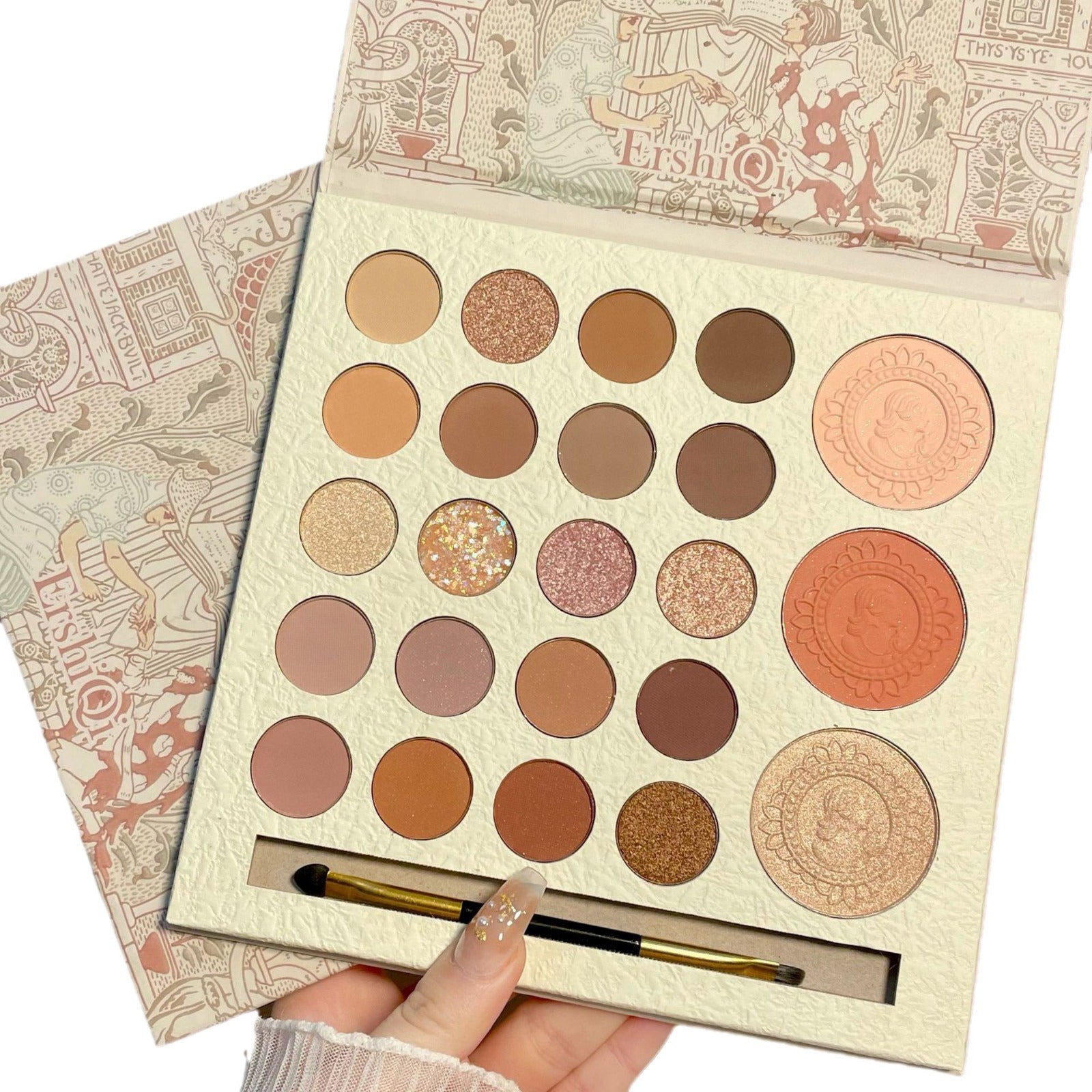 Boîte de maquillage palette de fards à paupières 24 couleurs contouring souligner rougir coffret de maquillage multifonctionnel
