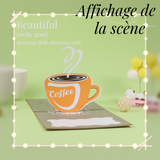 arte de voeux 15x15cm carte de vœux tridimensionnelle sculpture en papier café cadeau créatif message de bénédiction carte postale