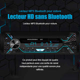 Autoradio bluetooth 60wx4 12V bluetooth radio FM stéréo lecteur mp3 fonction mains libres appels téléphoniques radio voiture FM