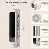 Ventilateur 3 vitesses de ventilation 60x80x270mm prise Type-C réduction du bruit ventilateur de circulation multifonction blanc