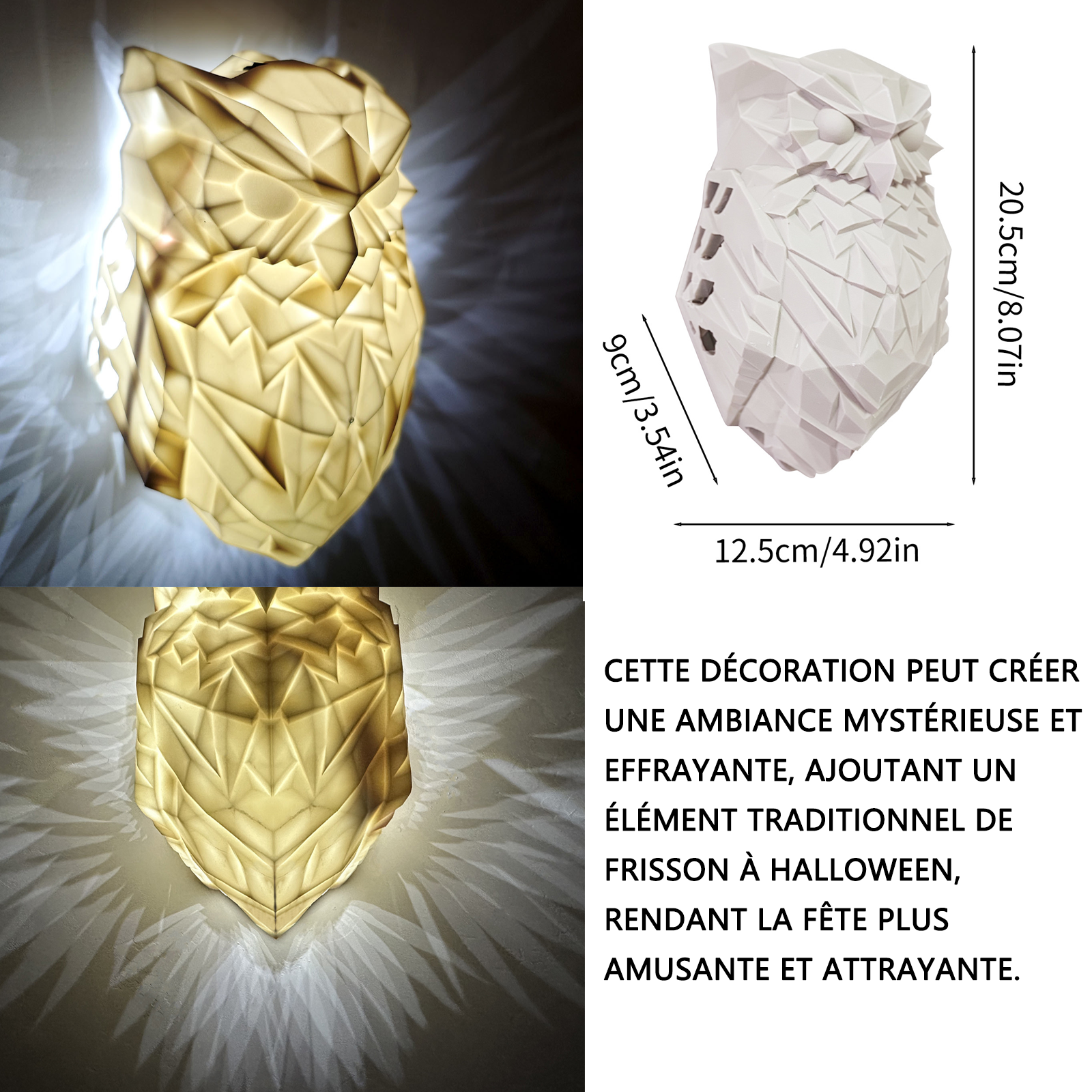 Lanterne Halloween 20,5x12,5x9cm injection moulding owl night lights wall decoration lights party animal decoration lanterne de fete